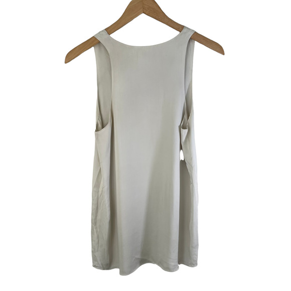 RARE AYR Womens V-Neck Flowy Tank Blouse Cream - Picture 2 of 10